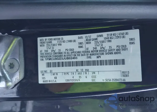 1FMCU9GD3JUB02493: 44259693