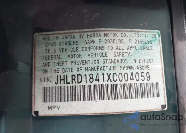 JHLRD1841XC004059: 44259087