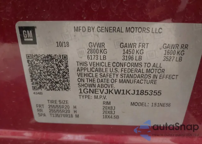 1GNEVJKW1KJ185355: 44259198