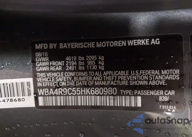 WBA4R9C55HK680980: 44260441