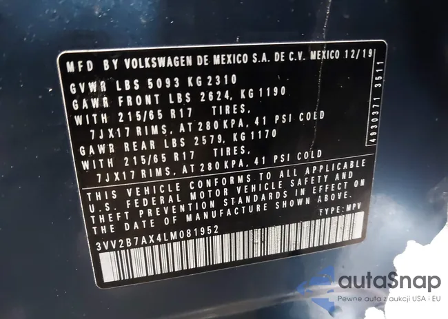 3VV2B7AX4LM081952: 44260454