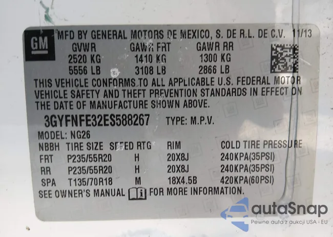 3GYFNFE32ES588267: 44260503