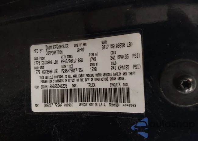 1D7HU18N92S541235: 44260612