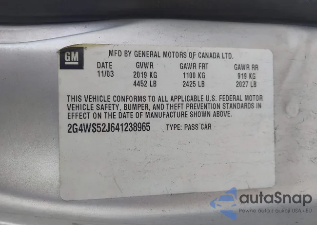 2G4WS52J641238965: 44260621