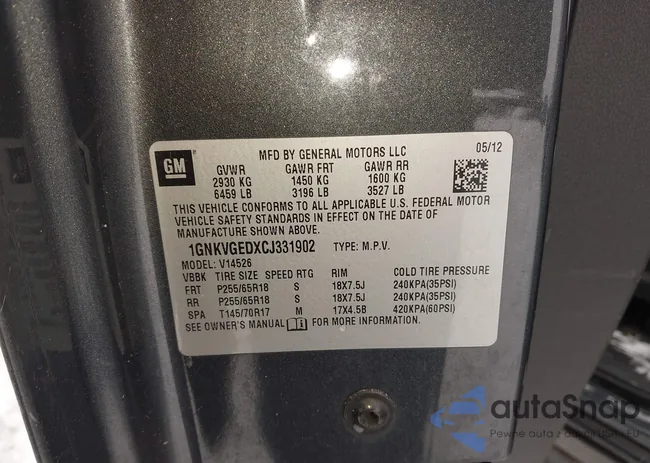 1GNKVGEDXCJ331902: 44260696