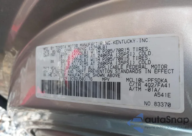 4T3ZF19C92U503176: 44259822