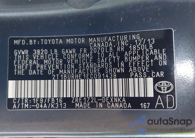 2T1BURHE1EC091438: 44259866