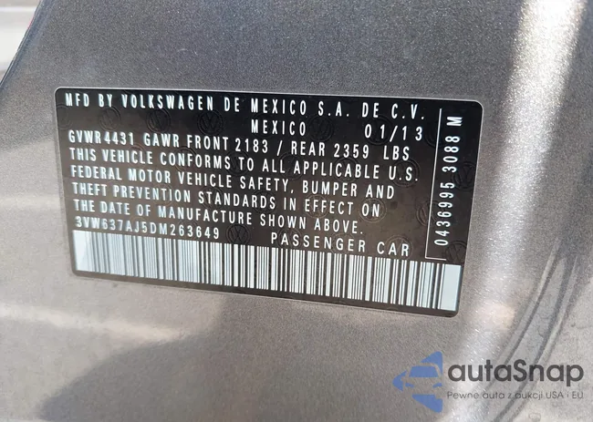 3VW637AJ5DM263649: 44259931