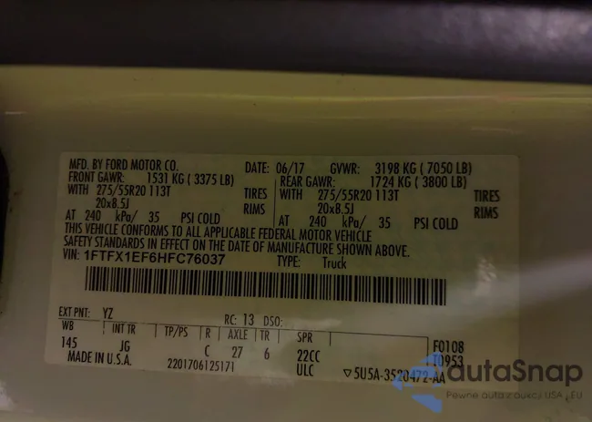 1FTFX1EF6HFC76037: 44261178