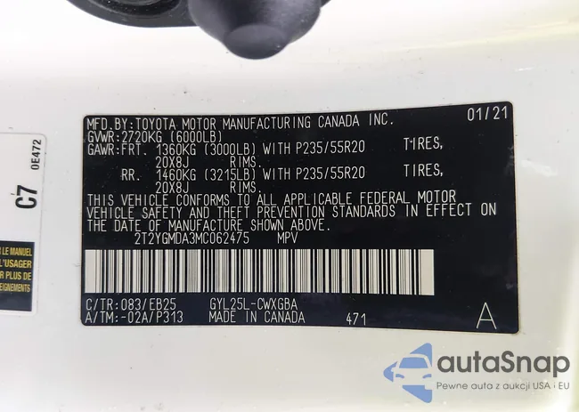 2T2YGMDA3MC062475: 44261218