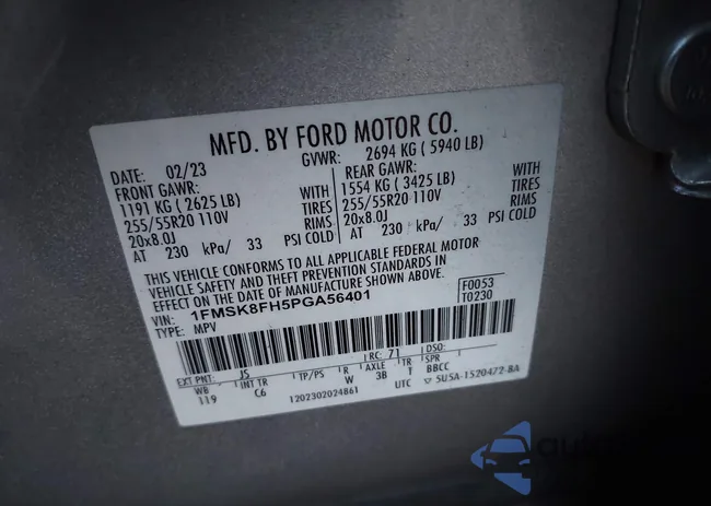 1FMSK8FH5PGA56401: 44261261