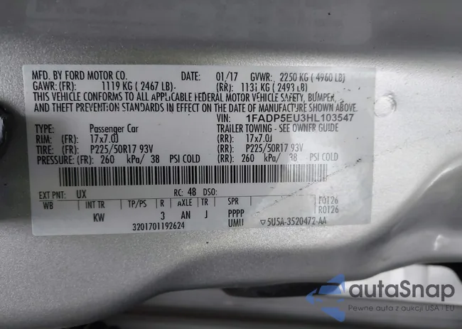 1FADP5EU3HL103547: 44261317