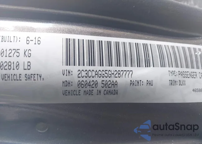 2C3CCAGG5GH287777: 44261338