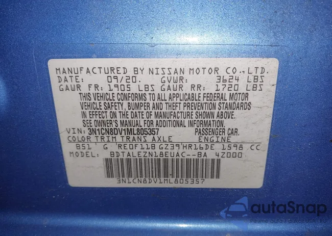 3N1CN8DV1ML805357: 44261424