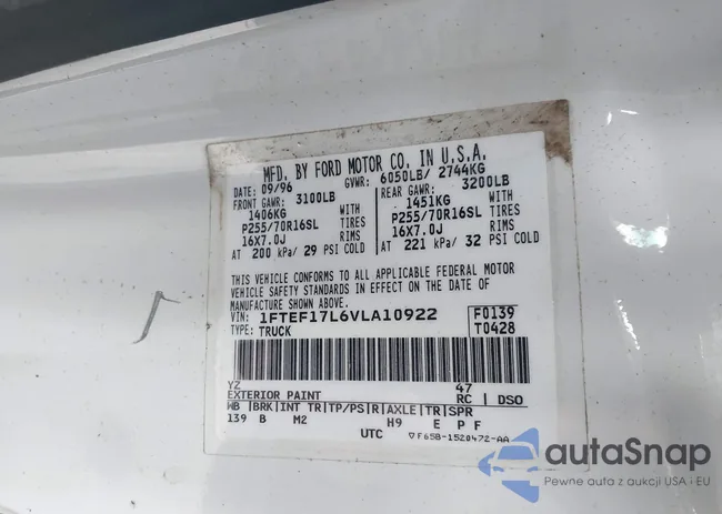 1FTEF17L6VLA10922: 44261504