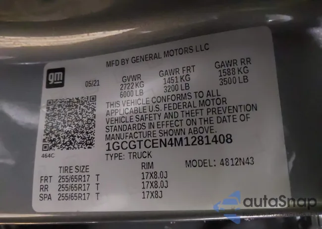 1GCGTCEN4M1281408: 44261510