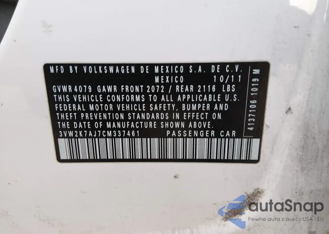 3VW2K7AJ7CM337461: 44261522