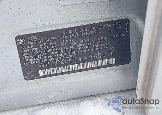 WBAPK5C54AA651220: 44261538