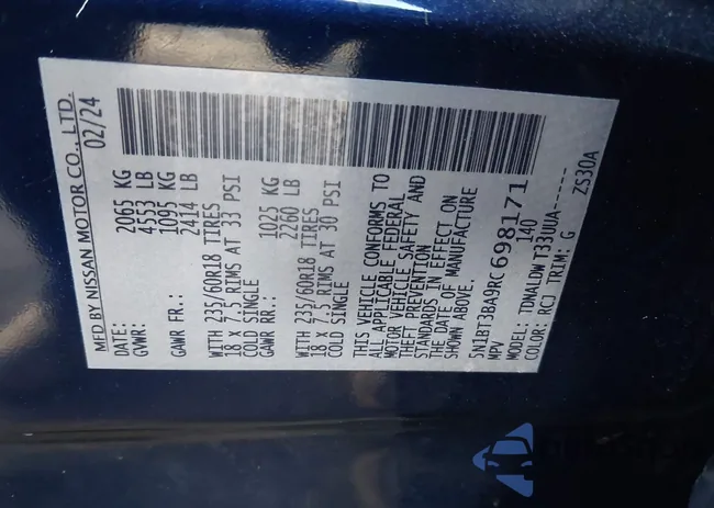 5N1BT3BA9RC698171: 44261584