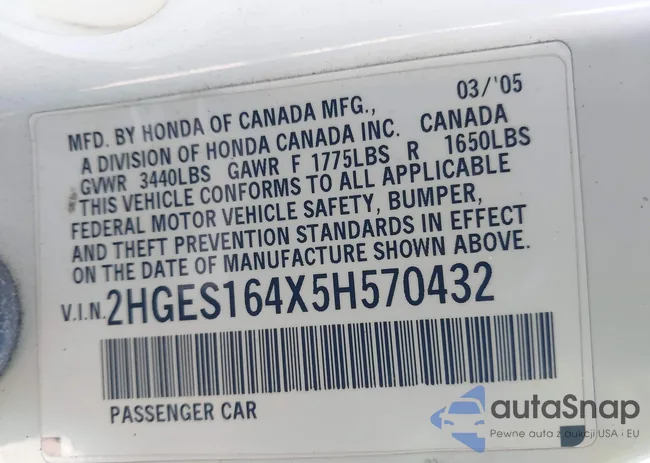 2HGES164X5H570432: 44260785