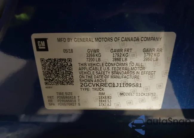 2GCVKREC1J1109581: 44262142