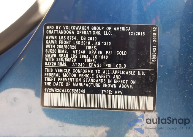 1V2WR2CA4KC526843: 44262165