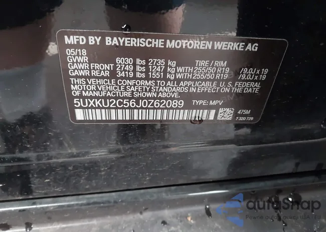 5UXKU2C56J0Z62089: 44262170