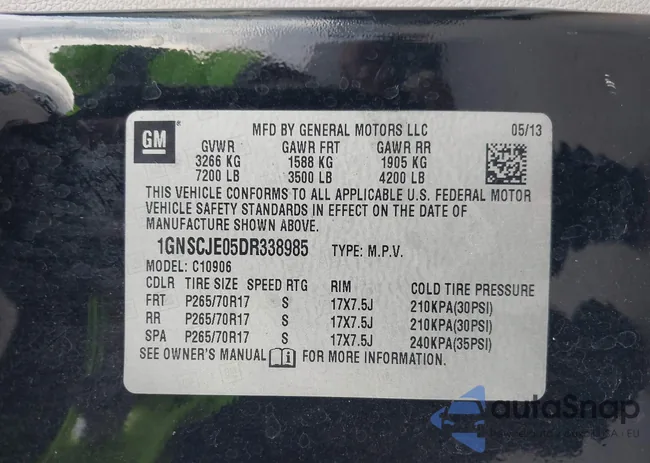 1GNSCJE05DR338985: 44262240