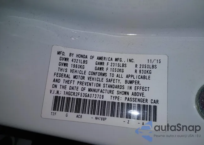 1HGCR2F53GA073709: 44262249