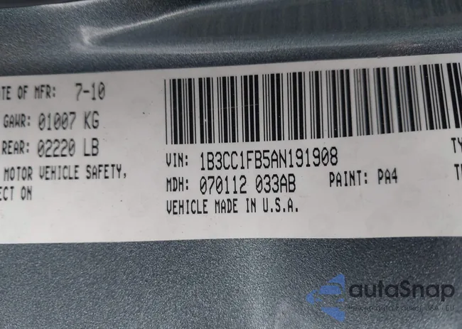 1B3CC1FB5AN191908: 44262269