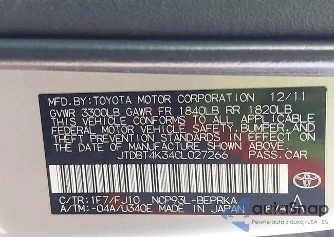 JTDBT4K34CL027266: 44262310