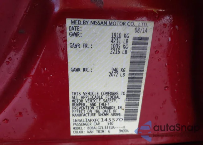 1N4AL3APXFC145570: 44262520