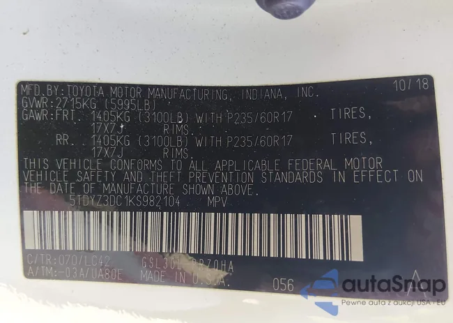 5TDYZ3DC1KS982104: 44262525