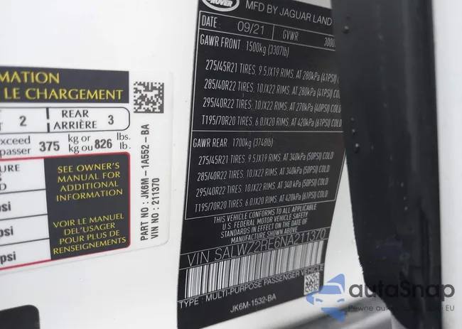 SALWZ2RE6NA211370: 44262526