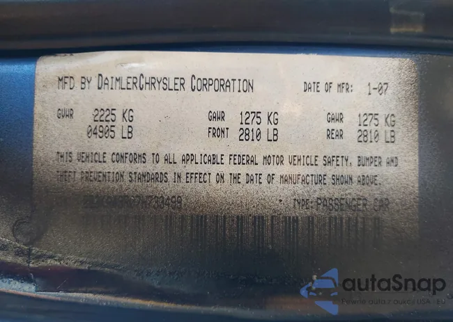 2B3KA43G77H700370: 44262527