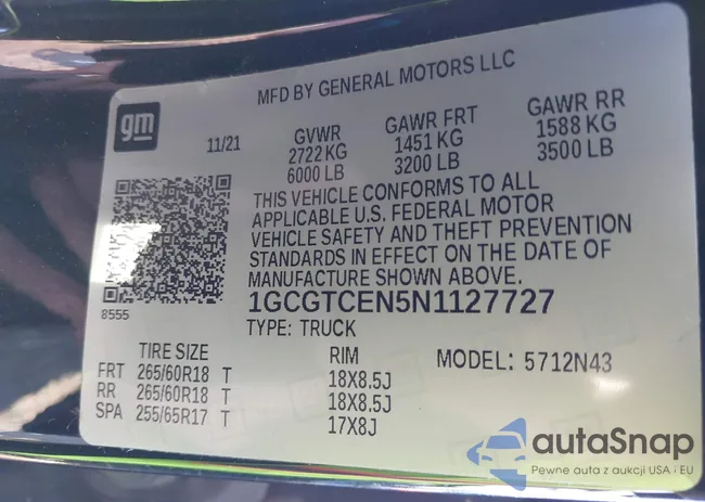 1GCGTCEN5N1127727: 44262575