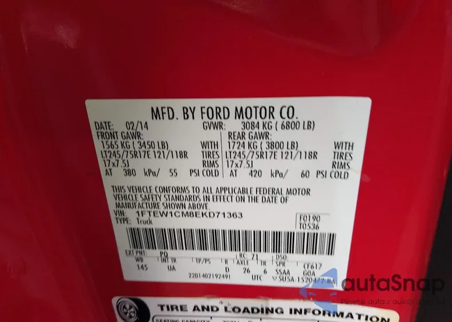 1FTEW1CM8EKD71363: 44261753