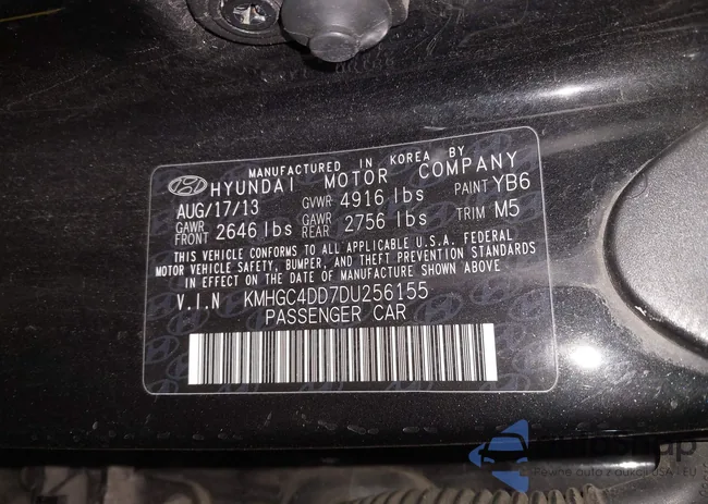 KMHGC4DD7DU256155: 44262059