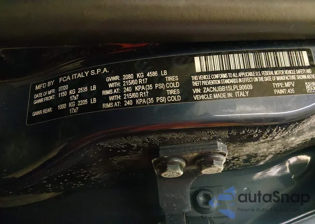 ZACNJBB15LPL90609: 44263148