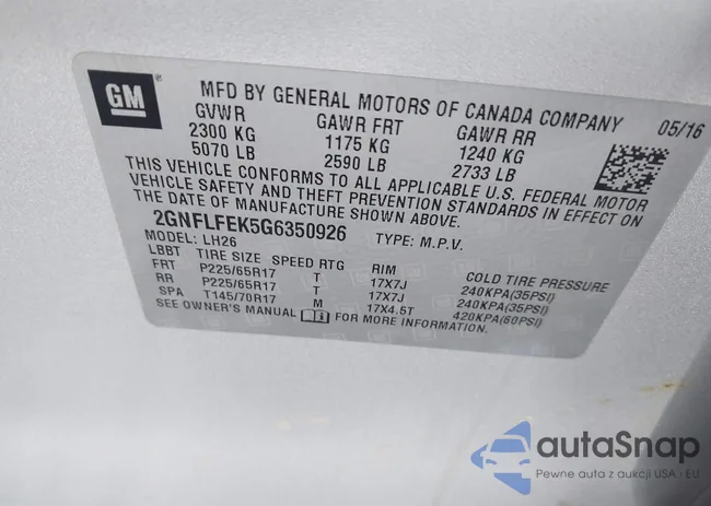 2GNFLFEK5G6350926: 44263373