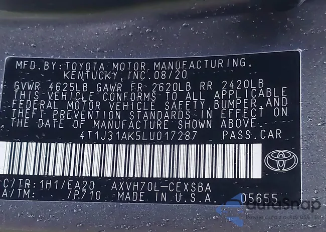 4T1J31AK5LU017287: 44263387