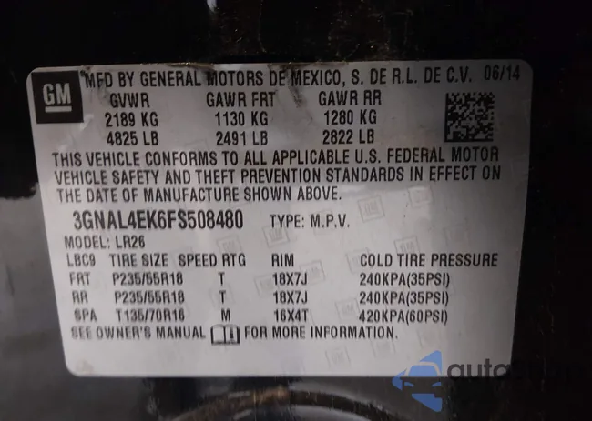 3GNAL4EK6FS508480: 44263480