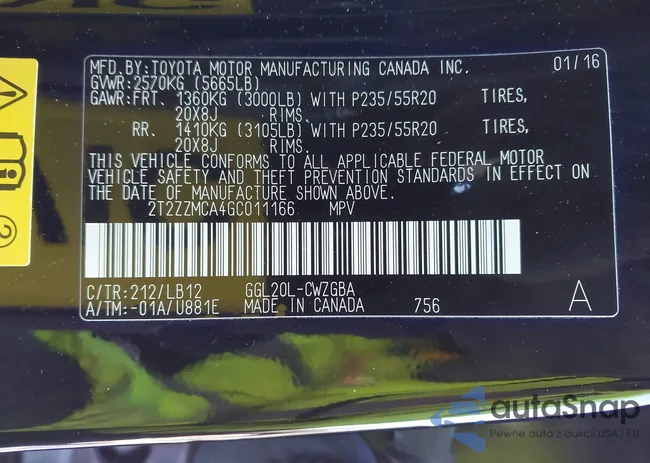 2T2ZZMCA4GC011166: 44263498