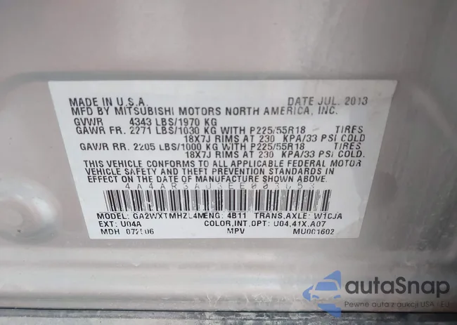 4A4AR3AU3EE003653: 44263625