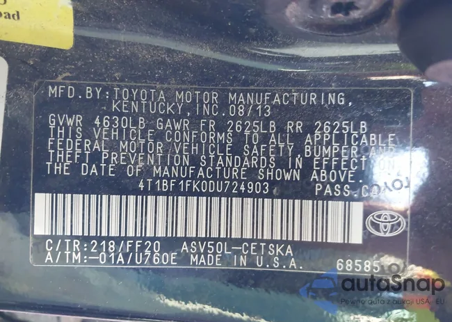 4T1BF1FK0DU724903: 44263630