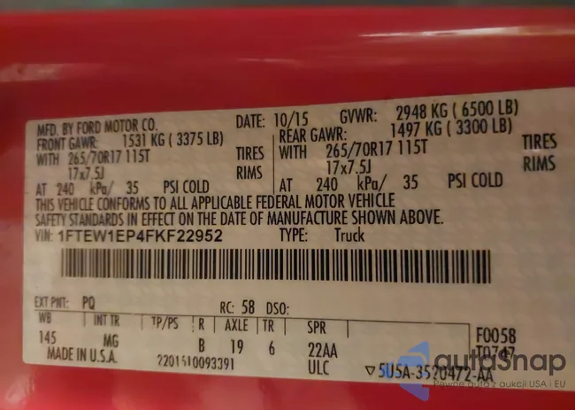 1FTEW1EP4FKF22952: 44263640