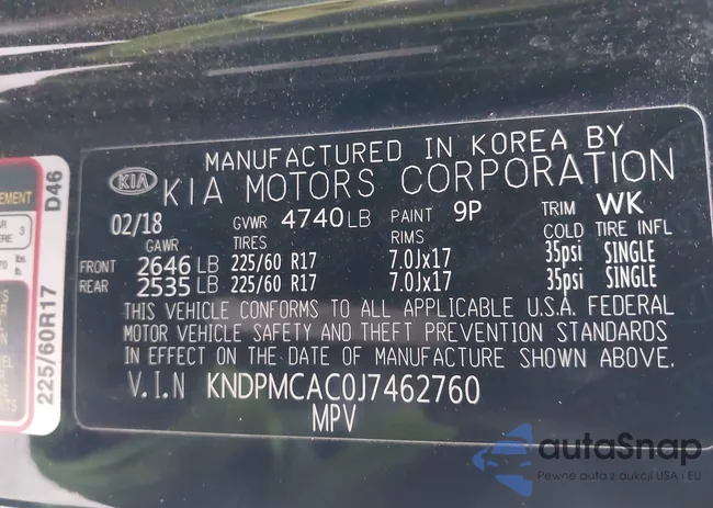 KNDPMCACOJ7462760: 44262840