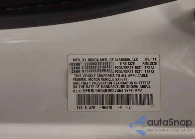 5FNRL5H64BB037464: 44262842