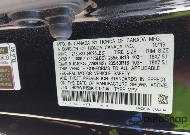 2HKRW1H59KH513104: 44262905