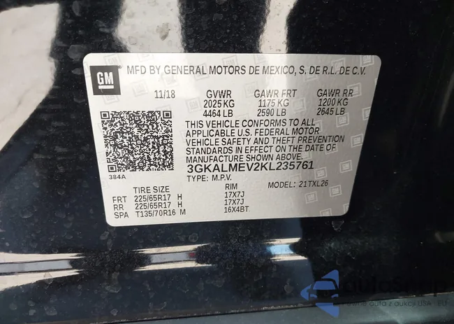 3GKALMEV2KL235761: 44262993